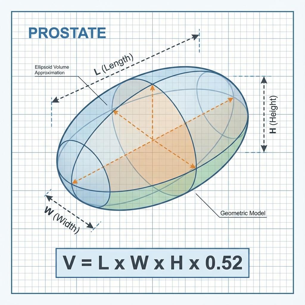 Mathematical formulas for prostate volume calculation