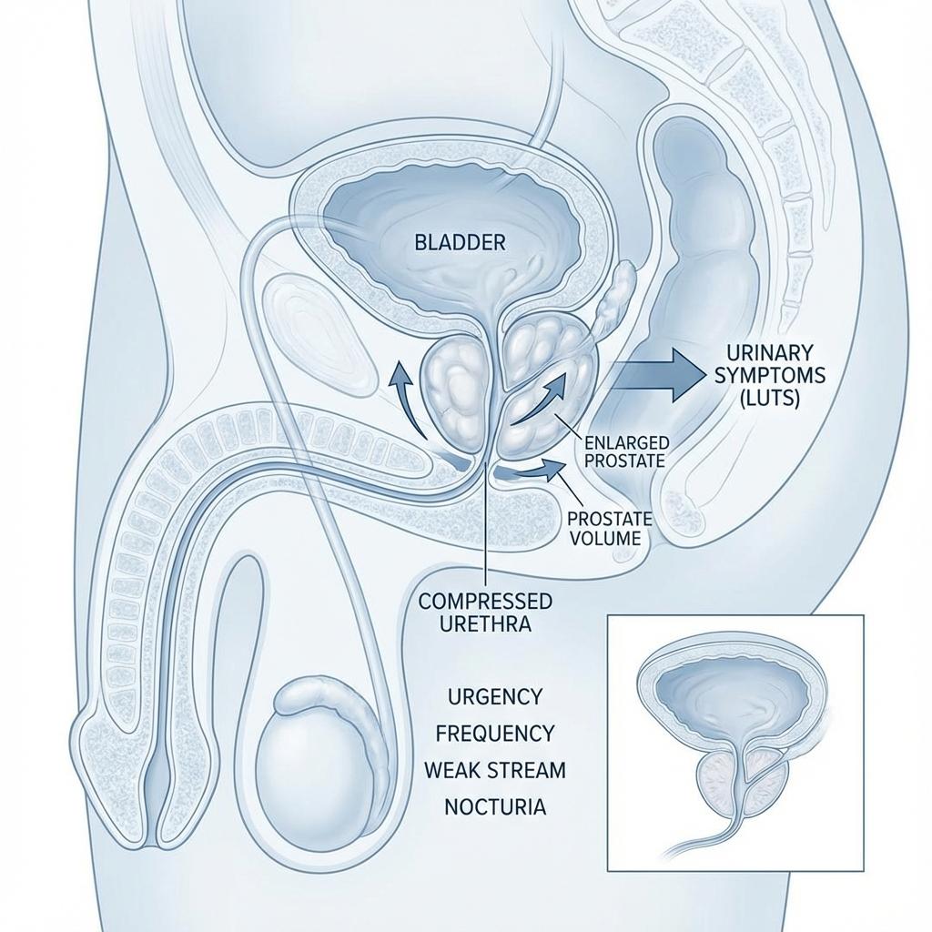Prostate volume and urinary symptoms
